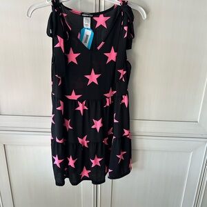 HEIMISH USA Black Tank Top with Pink Stars